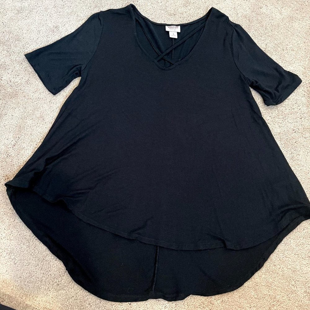 Mossimo Black Cross Strap Front Tee